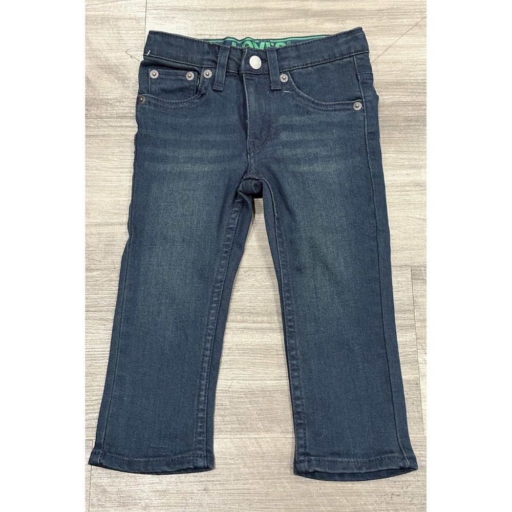 Levi's 511 Boys Skinny Jeans Dark Wash Size 2T Adjustable Waist Toddler Denim